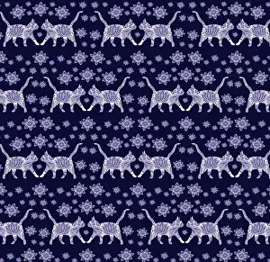 Repeating: Decorative cats repeating pattern