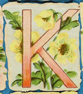 Alphabets: Decorative Flower Alphabet - K