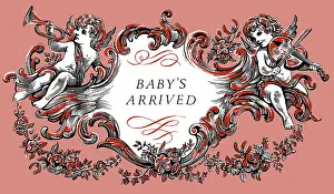 Biro: Decorative frame with flowers and cherubs