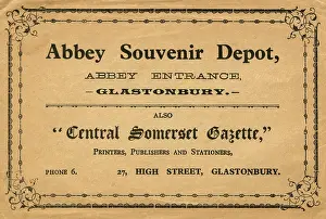 Patricia Aubrey: Decorative postcard envelope, Glastonbury, Somerset