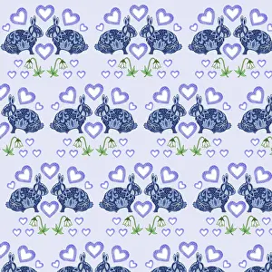 Rabbits: Decorative rabbits repeating pattern