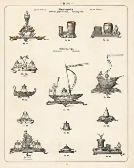 Wurttembergische: Decorative smoking sets and inkstands