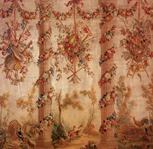 Festoons: Decorative Tapestry with Columns