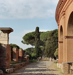 Decumanus: Decumanus Maximus, with theatre on the right