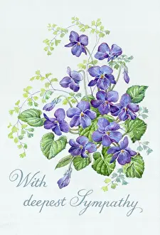 Sympathy: With deepest Sympathy ' design with violets