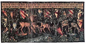 Burne: Deer and Trees with Shields, by Burne-Jones