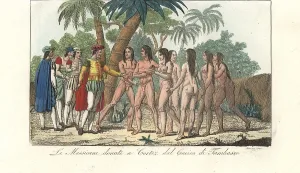 Tabasco: The defeated Mexicans present Herman Cortez
