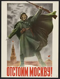 Lcgr1406: Defend Moscow! Soviet World War 2 poster of 1941