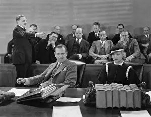 Counselors: Defendants with lawyer and jury