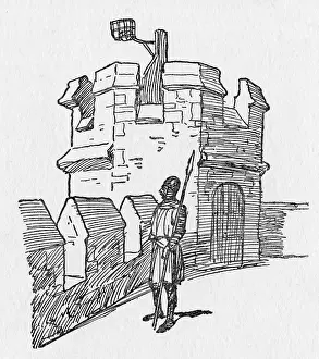 Beacon: A defending Soldier watching the enemy from a Castle