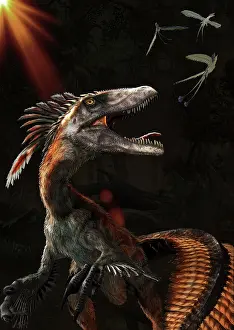 Rays: Deinonychus chasing insects above it's head