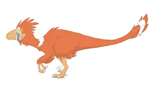 Contour: Deinonychus pencil drawing with digital color