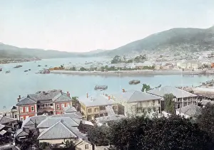 Nagasaki: Dejima, foreign settlement at Nagasaki, Japan, circa 1880s