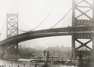 Delaware: Delaware River Bridge, Benjamin Franklin Bridge, 1920's