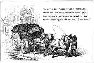 Delivering: Delivering coal. The wagon has broad wheels to