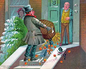 Incompetent: Delivery man on a Christmas card