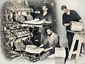 Lucinda Gosling Collection: Delivery of newspapers from the machine