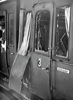 Compartment: Demolished car compartment of a suburban train, 1933