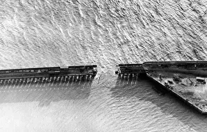 Zeebrugge: Demolished mole of Zeebrugge, 1918