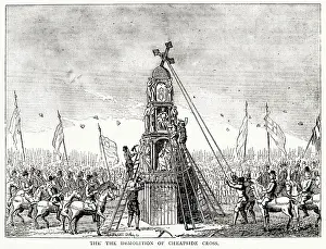 Cheapside: Demolition of Cheapside Cross, London