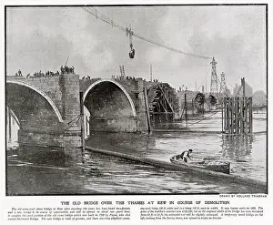 Demolishing: Demolition of the old Kew Bridge, Surrey 1900
