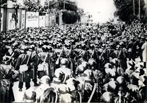 Frenchmen: Demonstration in Algiers on arrival of French PM Guy Mollet