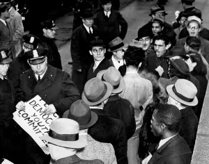Placards: Demonstration against the annexation of Austria in Washi