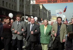 Coalition: Demonstration of coalition Pravoye delo, 1999