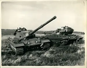 Chobham: Demonstration of Conqueror tank, Chobham, Surrey