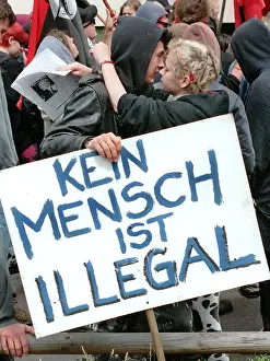 Plakat: Demonstration against DVU in Sandersdorf