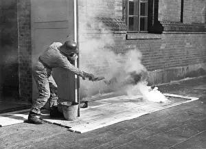 Extinguish: Demonstration of firefighting techniques for a firebomb, 194
