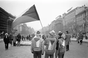 Hroch: Demonstration - flag - children - youngsters