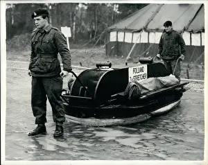 Chobham: Demonstration of Hoversled Ambulance, Chobham, Surrey