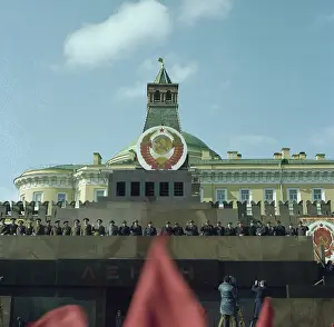 Tribune: Demonstration on International Workers Day in Moscow
