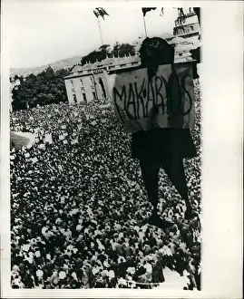 Partition: Demonstration in Istanbul with effigy of Makarios