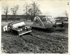 Spraying: Demonstration of Land Rover with hovercraft conversion kit