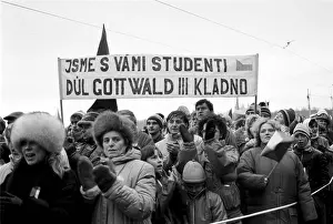 Kladno: Demonstration - Letna plain - miners - support