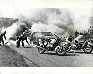 Extinguishing: Demonstration of motorbike firefighting, Germany