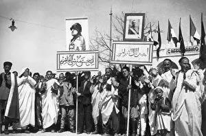 Benghazi: Demonstration for Mussolini in Libya at the end of the 30's