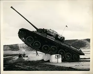Negotiates: Demonstration of obstacle crossing, Bovington Camp, UK