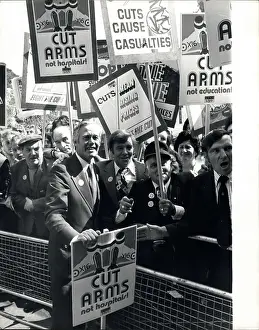 Chanting: Demonstration outside TUC conference in Brighton, Sussex
