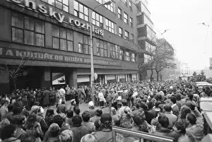 Toppled: Demonstration - protest - Czechoslovak Radio