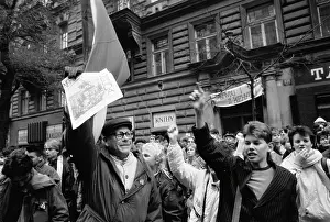 Toppled: Demonstration - protest - Czechoslovak Radio