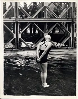 Paralysis: Demonstration of unsinkable swimsuits, Battersea, London