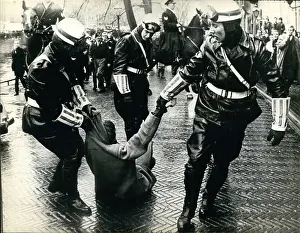 Forcibly: Demonstration, wedding of Princess Beatrix, Amsterdam
