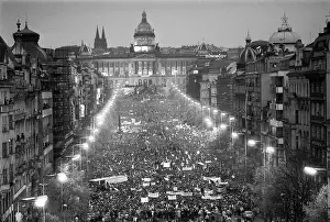 Hejzlar: Demonstration - Wenceslas square - general view