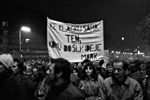 Toppled: Demonstration - Wenceslas Square - poster - Marx