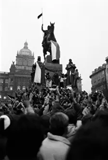 Authoritarian: Demonstration - Wenceslas Square - statue - monument
