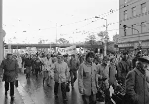 Praga: Demonstration - workers - CKD - Praga - march