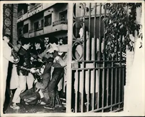 Thrown: Demonstrations in Algiers on arrival of French PM Guy Mollet